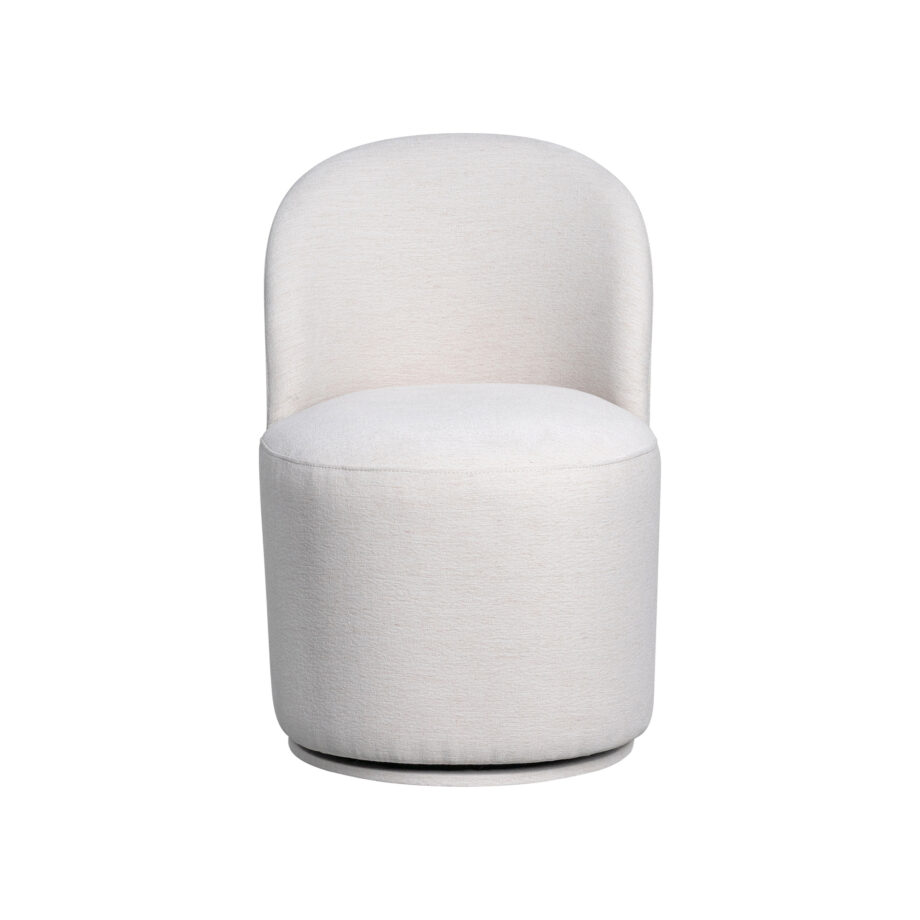 Uph. Dining Chair Curved Back Modern | Cream