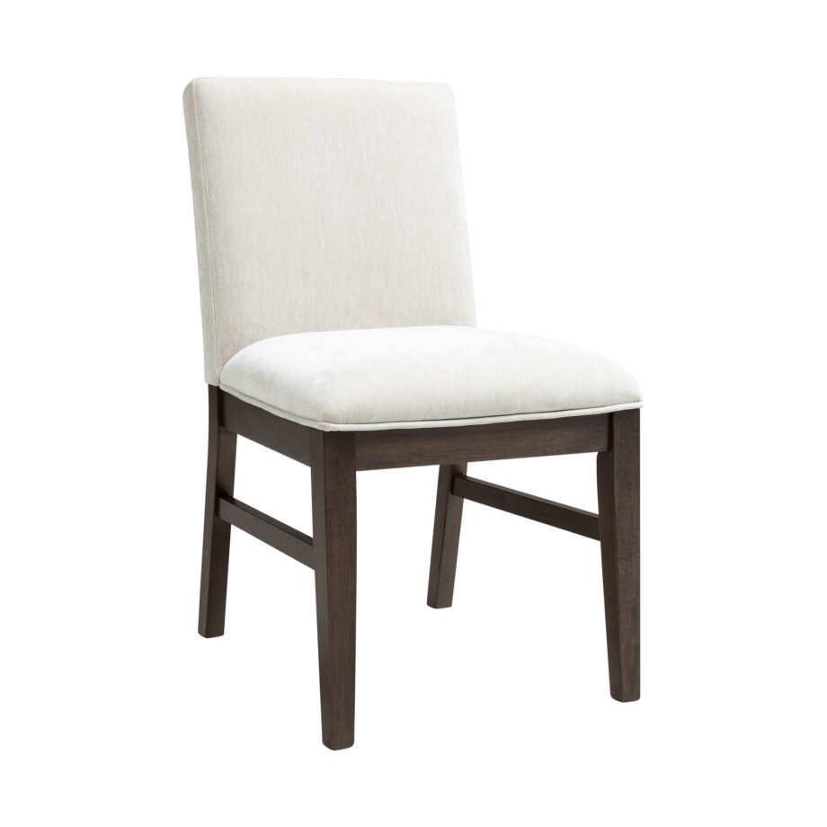 West End Parson Chair - Ivory | Saddle Brown
