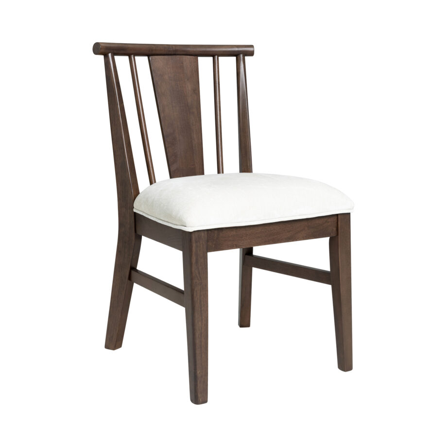 West End Spindle Chair - Ivory | Saddle Brown