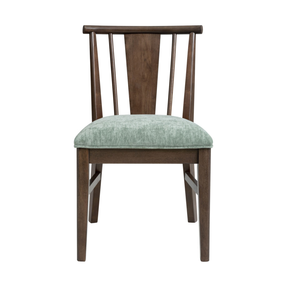 West End Spindle Chair - Sage Green | Saddle Brown