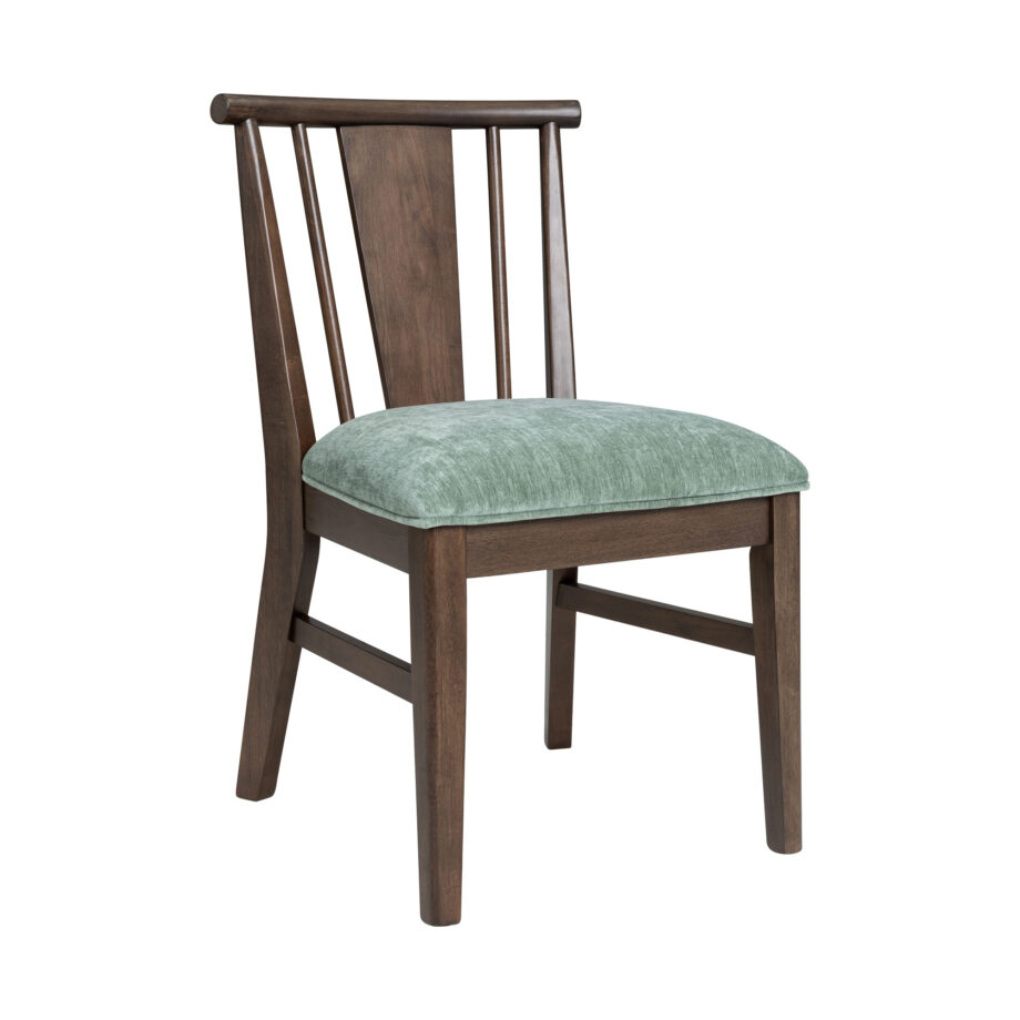 West End Spindle Chair - Sage Green | Saddle Brown