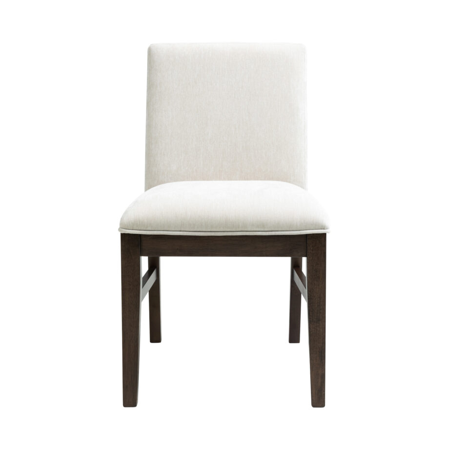 West End Parson Chair - Ivory | Saddle Brown
