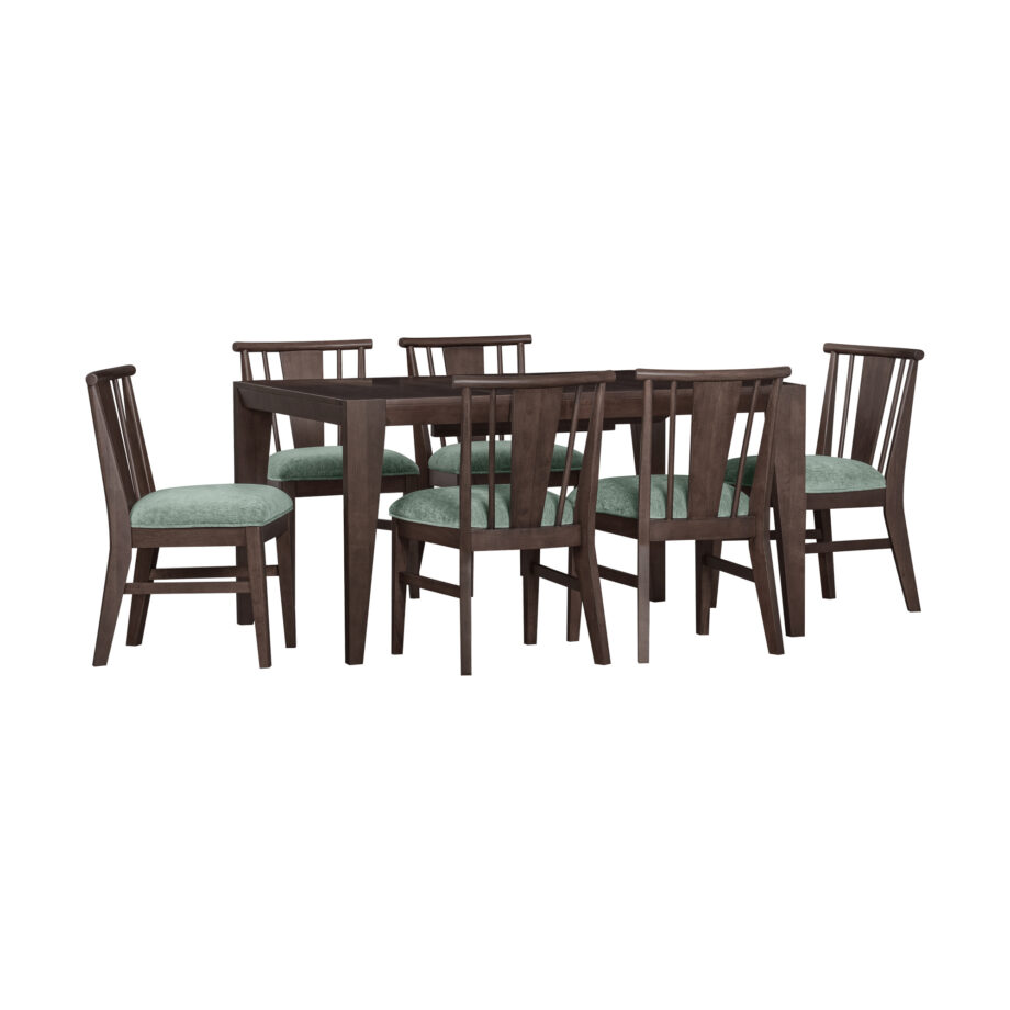 West End Spindle Chair - Sage Green | Saddle Brown