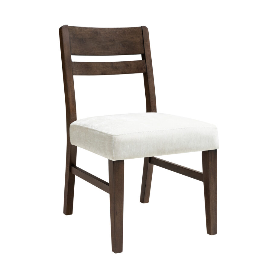 West End Ladder Chair - Ivory | Saddle Brown