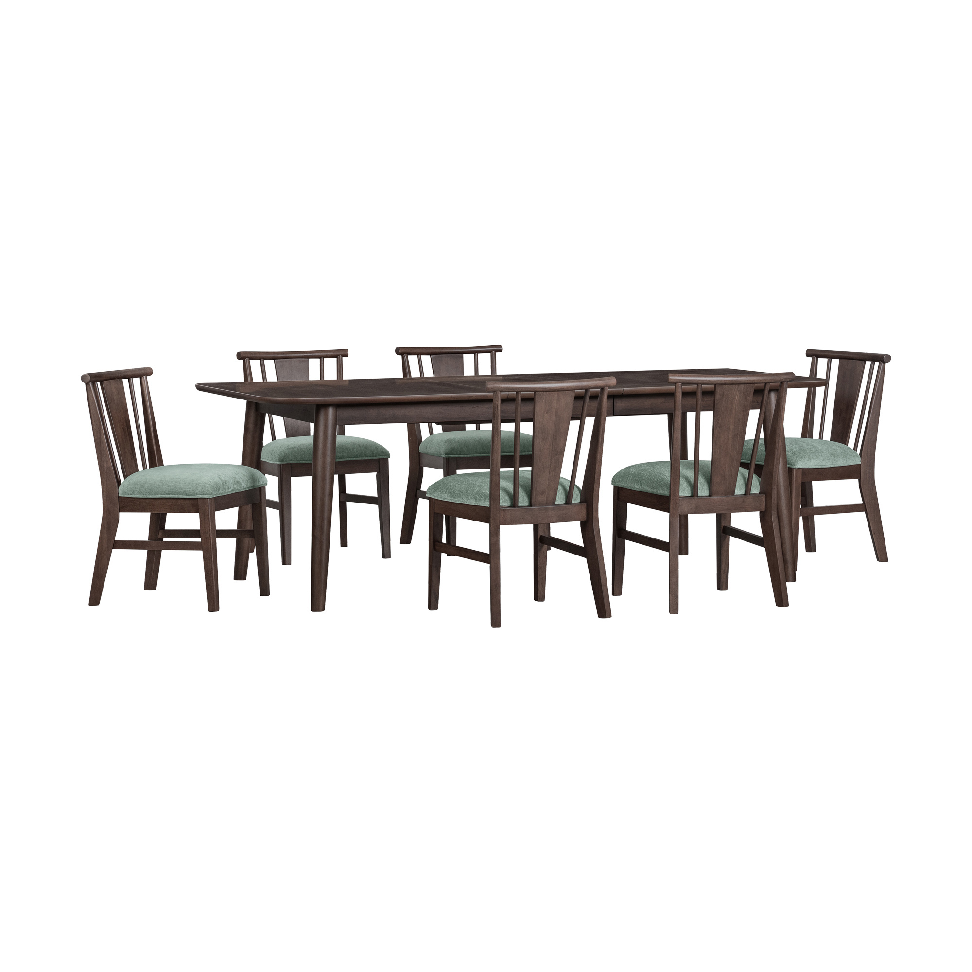 West End Spindle Chair - Sage Green | Saddle Brown