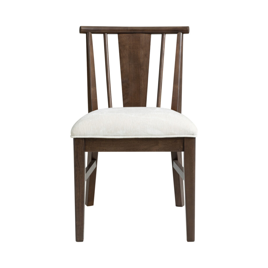 West End Spindle Chair - Ivory | Saddle Brown