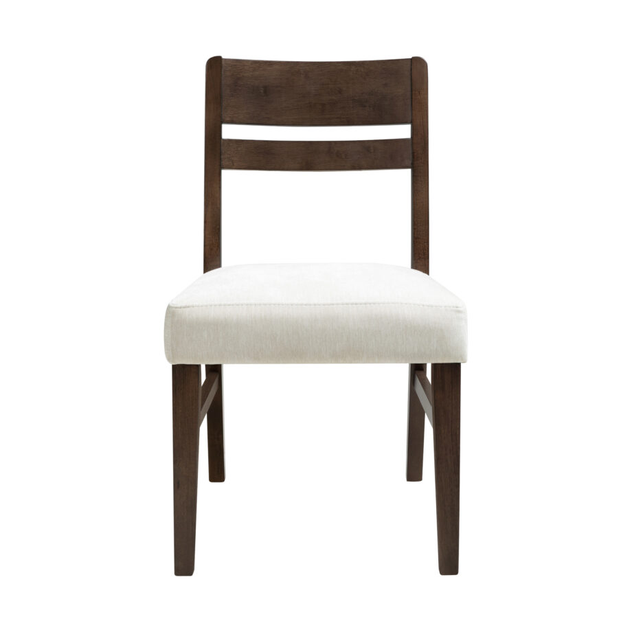 West End Ladder Chair - Ivory | Saddle Brown