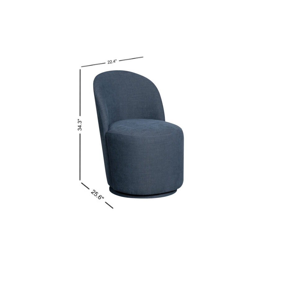 Uph. Dining Chair Curved Back Modern | Denim