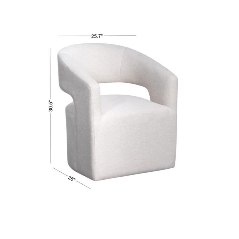 Uph. Dining Chair Curved Open Back | Cream