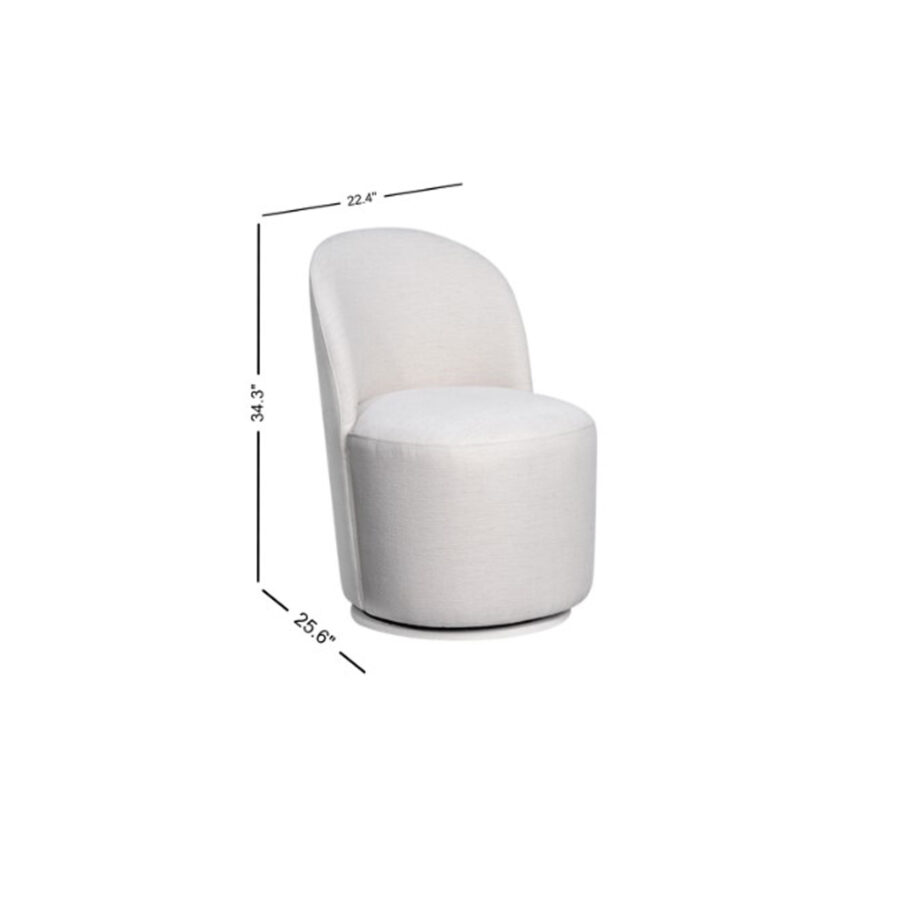 Uph. Dining Chair Curved Back Modern | Cream