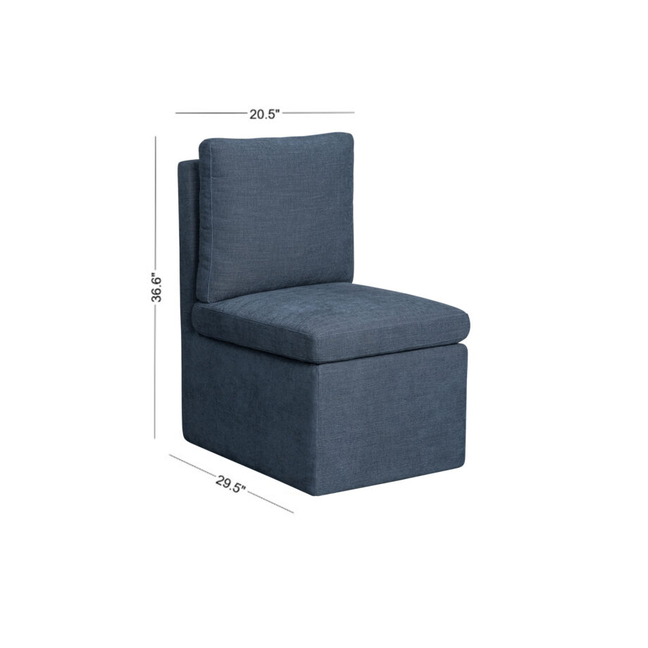 Uph. Dining Chair Pillow Back | Denim