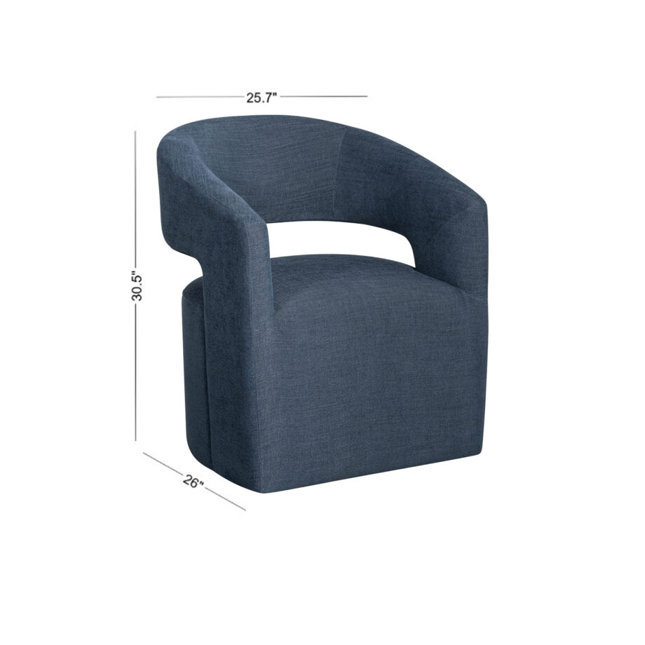 Uph. Dining Chair Curved Open Back | Denim