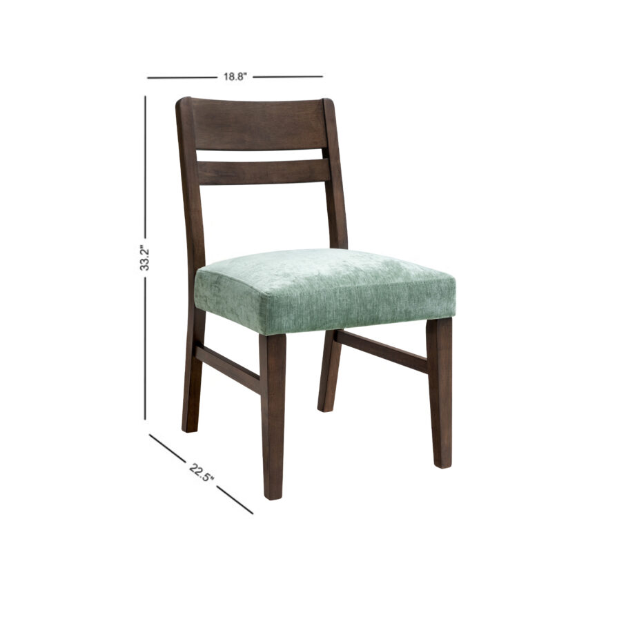 West End Ladder Chair - Sage Green | Saddle Brown