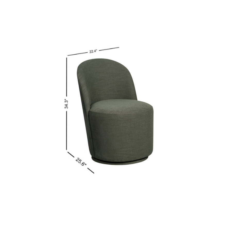 Uph. Dining Chair Curved Back Modern | Sage