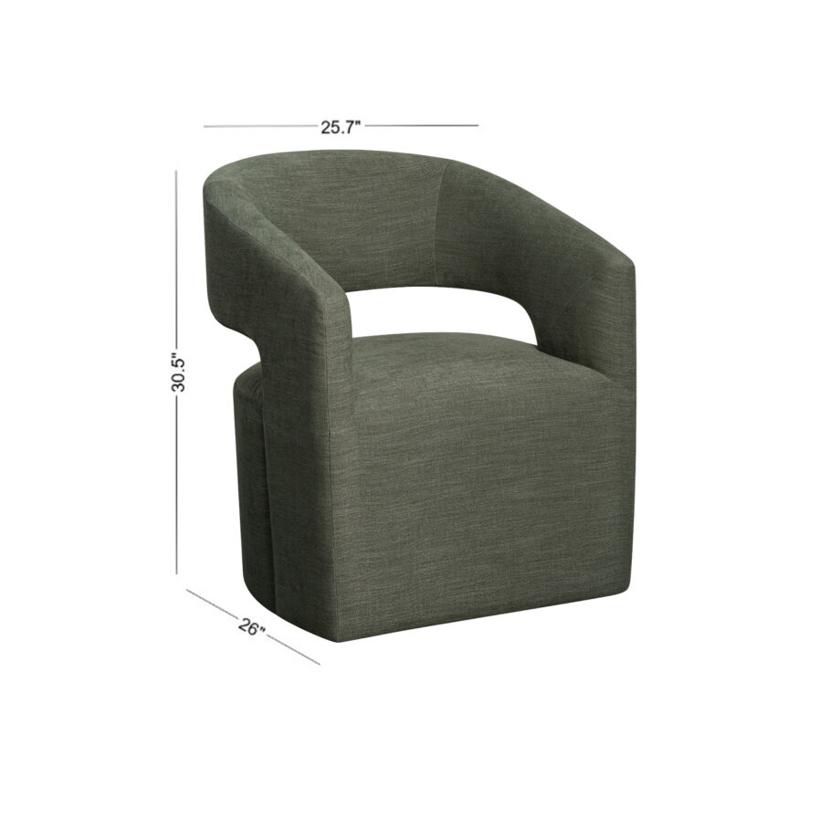 Uph. Dining Chair Curved Open Back | Sage