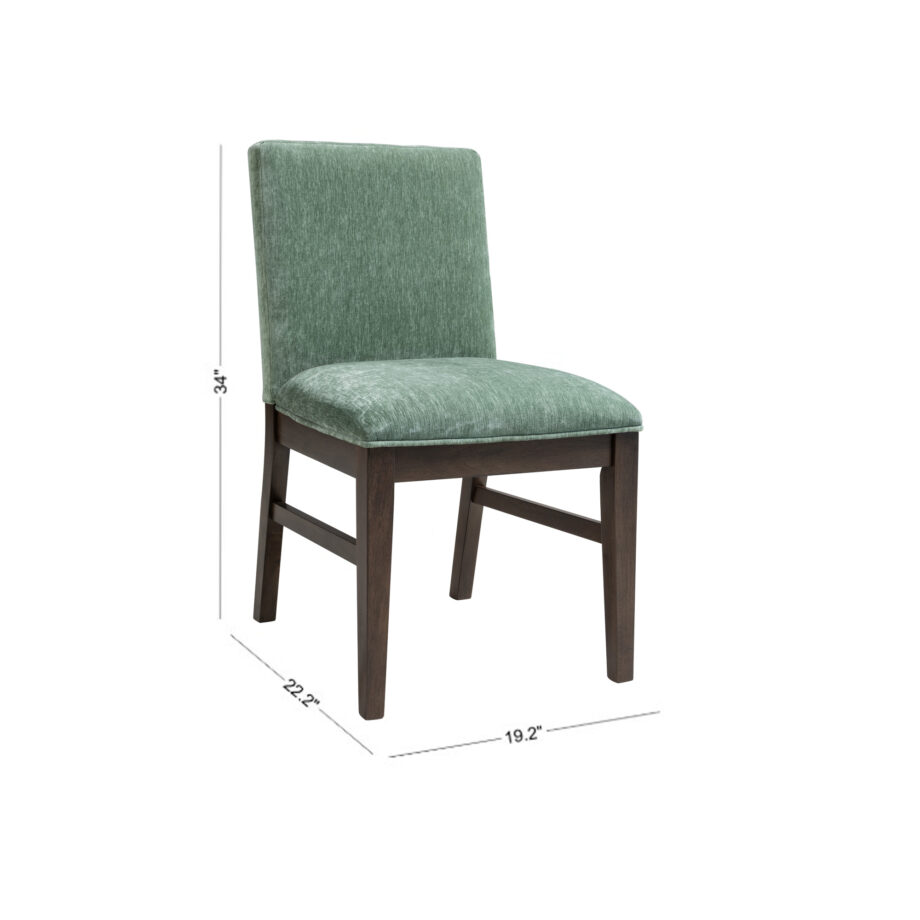 West End Parson Chair - Sage Green | Saddle Brown
