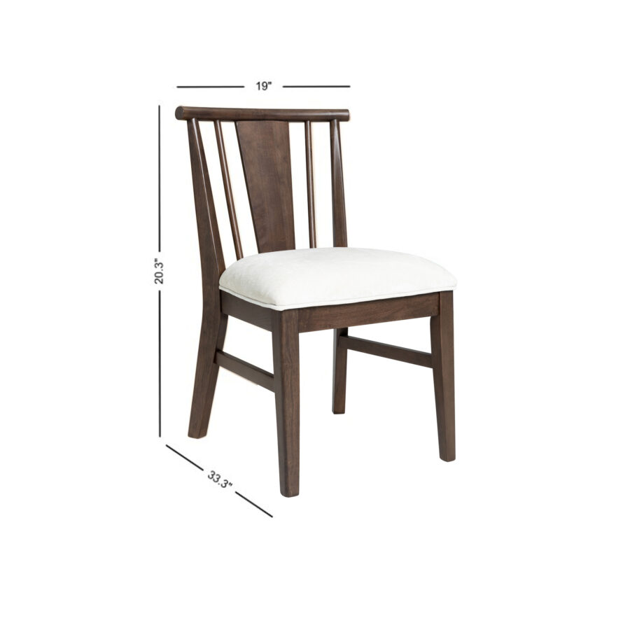 West End Spindle Chair - Ivory | Saddle Brown