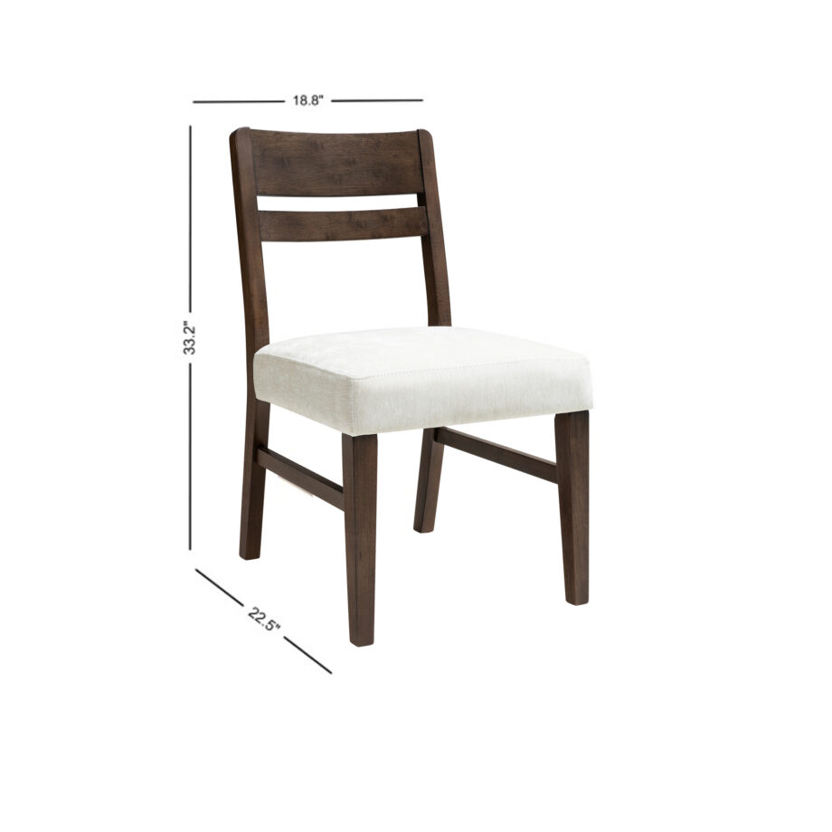 West End Ladder Chair - Ivory | Saddle Brown