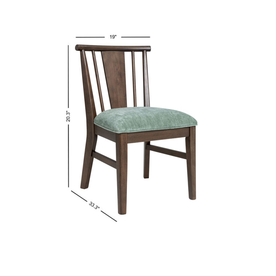 West End Spindle Chair - Sage Green | Saddle Brown