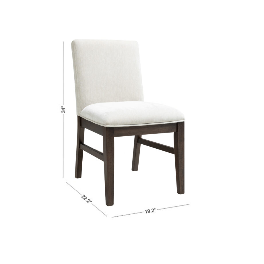 West End Parson Chair - Ivory | Saddle Brown